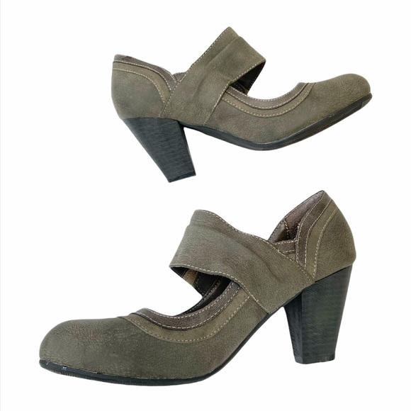Avec Les Filles Mary Jane Heels w/Flower Green 7.5 - Picture 9 of 14